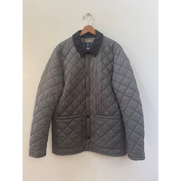 Barbour Pembroke Quilted Men’s Coat Size Large Gray Preppy Classic Quie - Picture 1 of 5